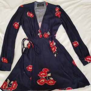 Reformation Floral Wrap Dress X-Small